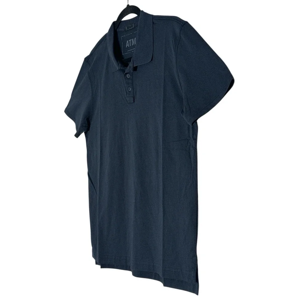 ATM Anthony Thomas Melillo POLO SHIRT Mens‎ small Navy Classic Short Sleeve NWOT